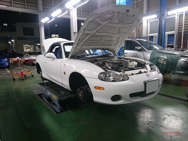 Nb型マツダロードスター 車高調取り付け 1000km慣らし後 アライメントと車高調整 クロスロード小山 スペシャルショップ Autocar Japan