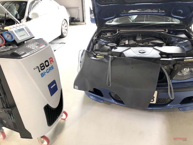 E46型 Bmw 3シリーズ エアコンガスのリフレッシュで 快適な夏ドライブを 株式会社 Jスクエア スペシャルショップ Autocar Japan