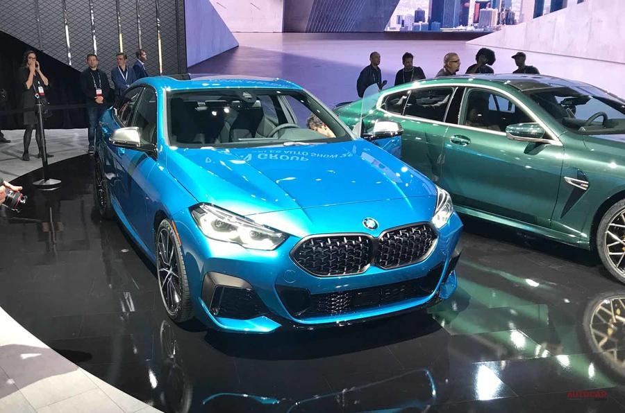 BMWの新型車、2シリーズ・グランクーペ(ロサンゼルス・モーターショーの会場で撮影)。