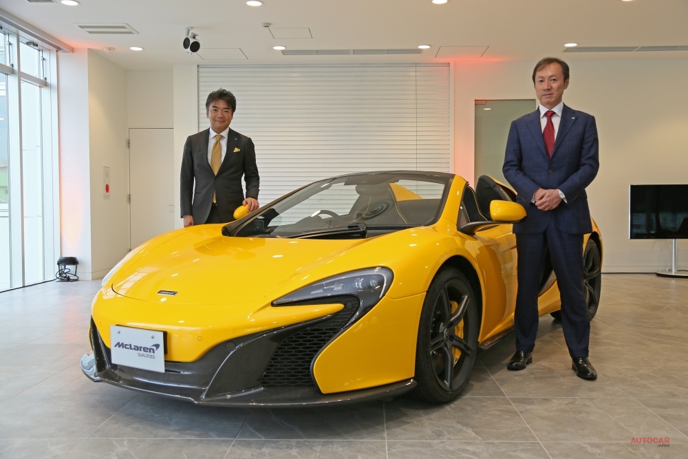 マクラーレン東京の川本錦一CEO（右）、マクラーレン・オートモティブ・アジア日本支社の正本嘉宏 代表にお話を伺った。