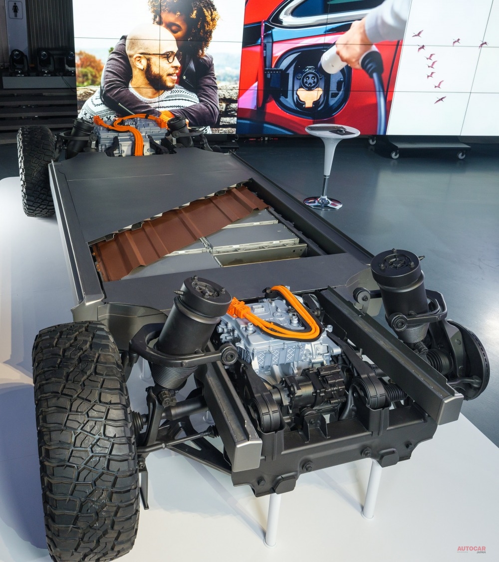 GMが公開したモジュラープラットフォーム/バッテリーシステム。