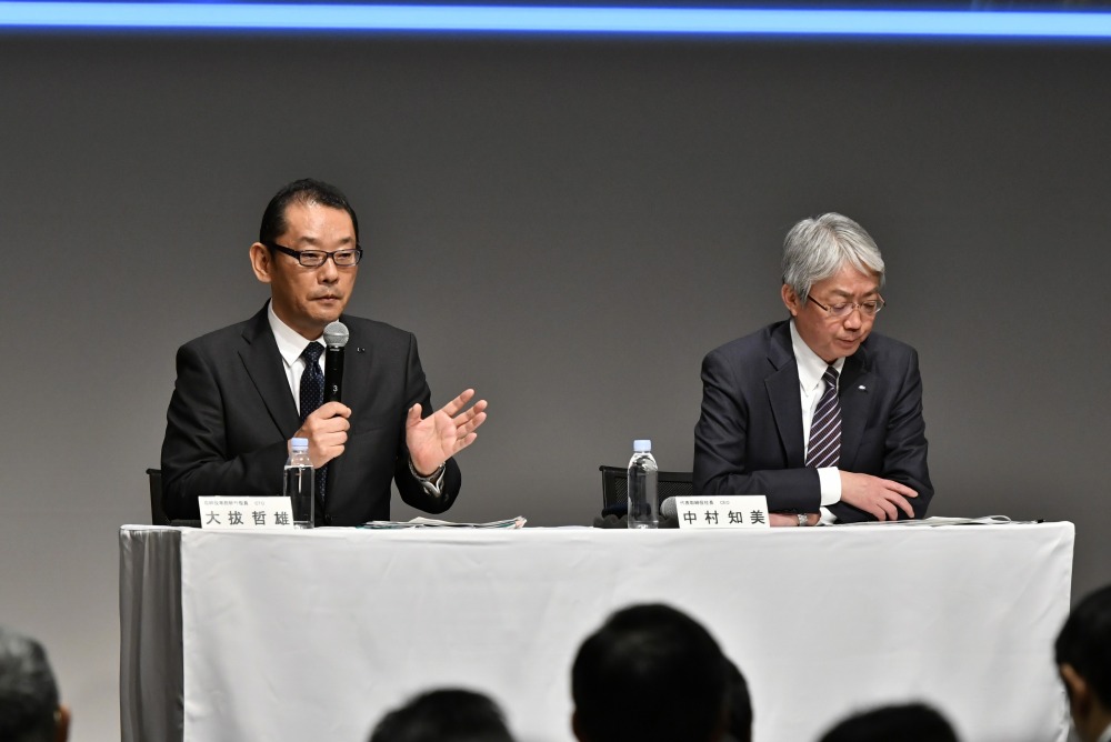 スバルの中村知美社長。写真は2020年1月20日「SUBARU技術ミーティング」のもの。