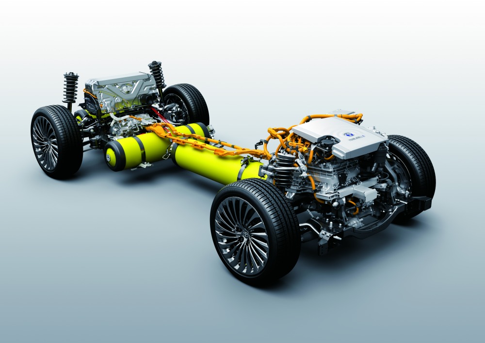 トヨタ・ミライの水素タンクを固定するばね、サスペンションのばねも中央発條の製品。