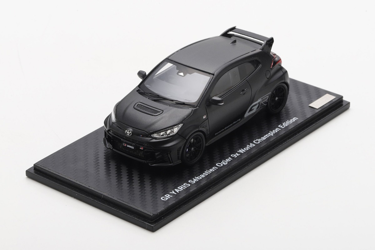 ラリージャパン会場ほかで販売される『GRコレクション』1/43スケール・モデルカー(写真はGRヤリス・セバスチャン・オジェ9xワールドチャンピオン・エディション)。