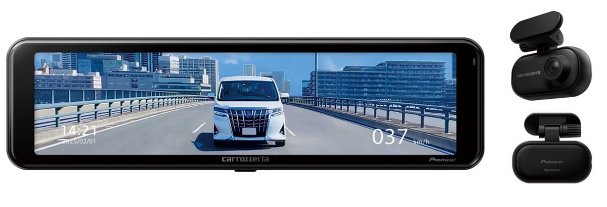 ミラー型2カメラモデルの『カロッツェリアVREC-MS700D』。