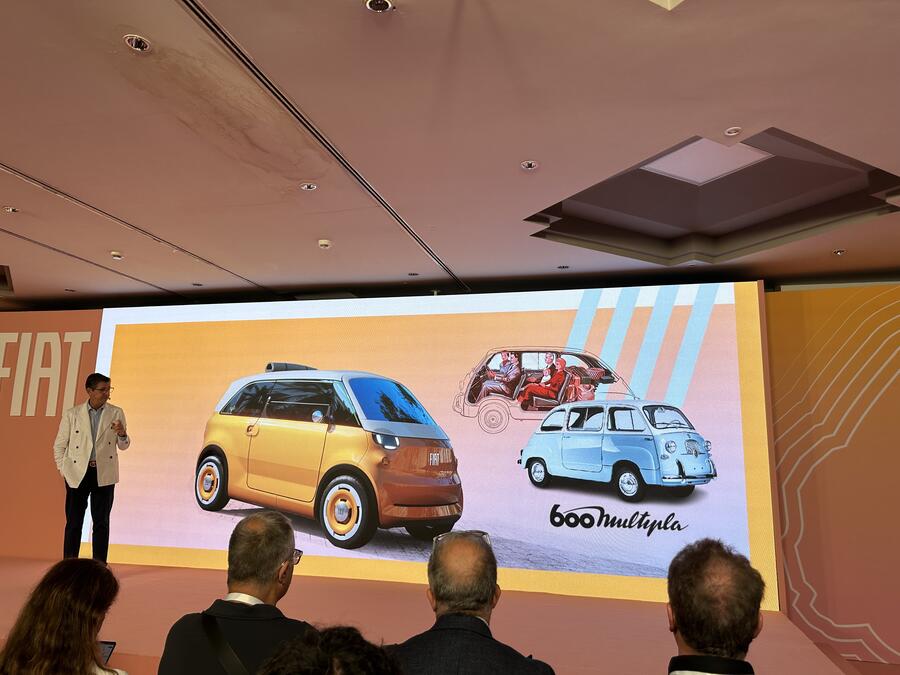 プレゼンテーションで公開されたムルティプリナの画像(オレンジの車両)