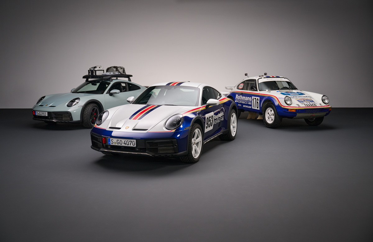 ポルシェは2022年に、953をオマージュしたラフロード用AWDモデルの911ダカールを送り出した。オプションで953をイメージしたカラースキムも選べた。