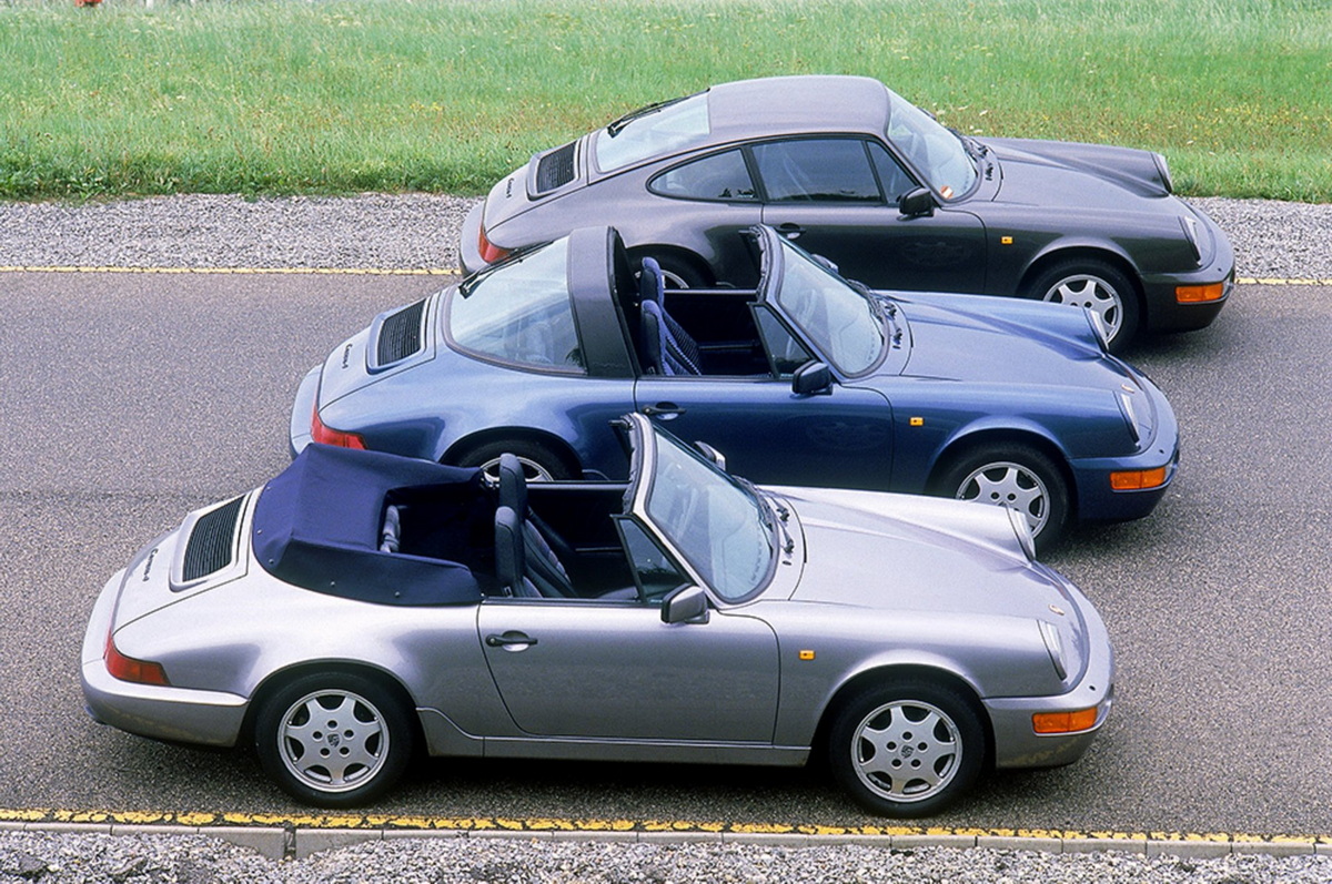 964カレラ4は当初クーペのみだったが、1990年モデルからタルガとカブリオレも選べるようになった。